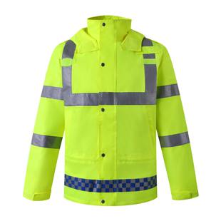 cnss交通入口棉衣加厚荧光黄入口条服装